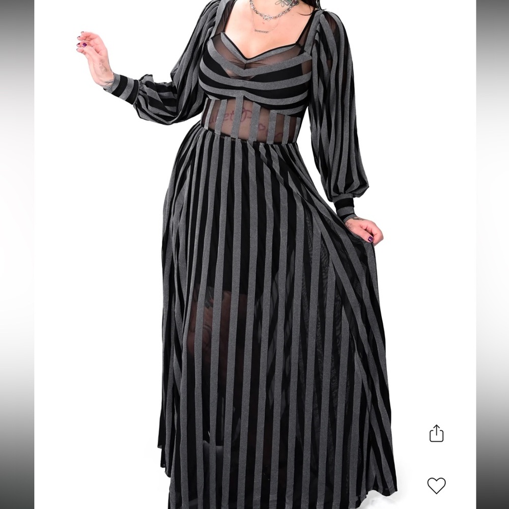 Foxblood Victoria Mesh Maxi Dress - Grey